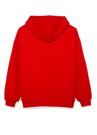 Mavi Kırmızı Kadın Kapüşonlu Oversize Sweatshirt M1600361-86417_2