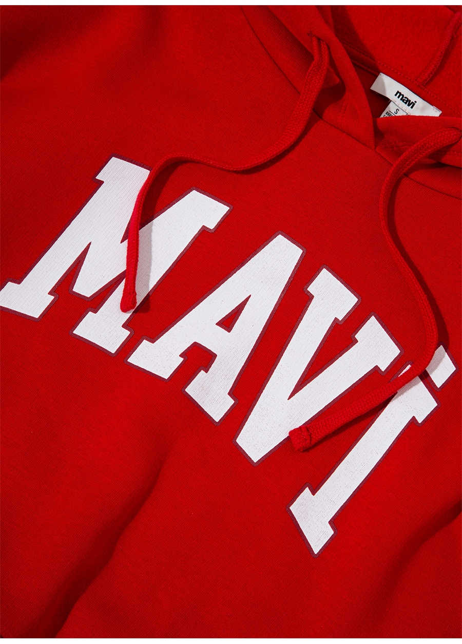 Mavi Kırmızı Kadın Kapüşonlu Oversize Sweatshirt M1600361-86417_3