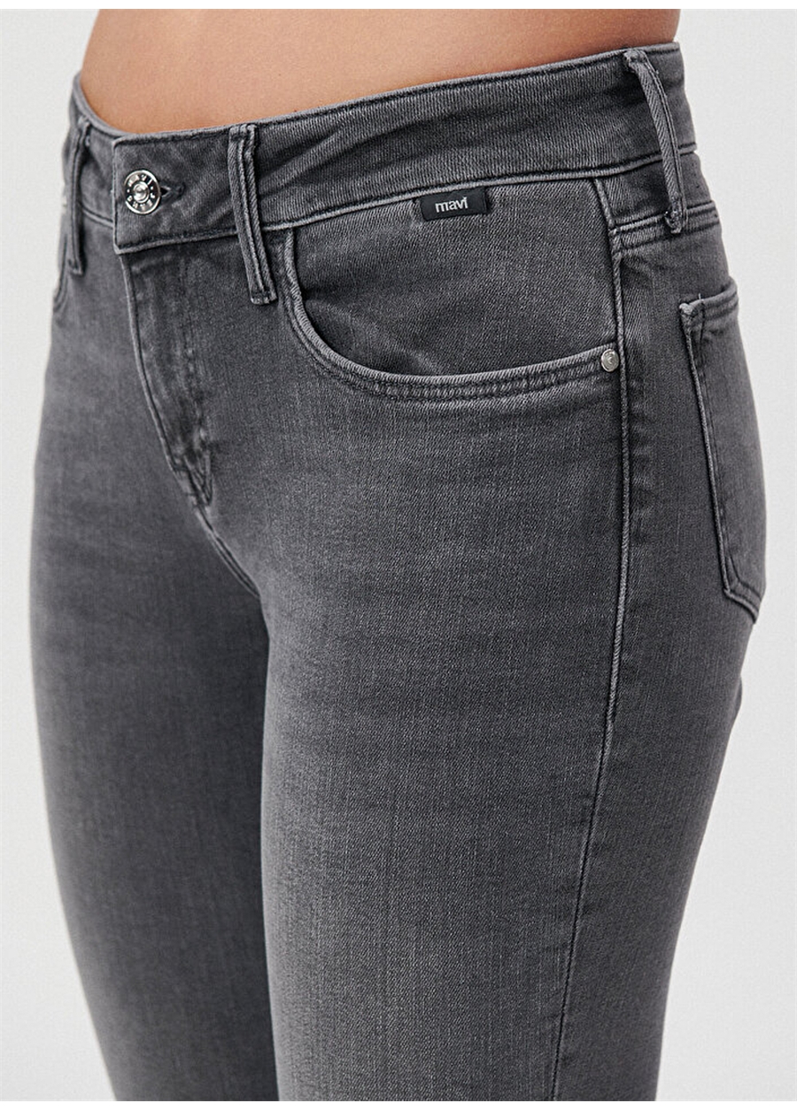 Mavi ADA Smoked Brushed Str Normal Bel Düz Paça Boyfriend Antrasit Kadın Denim Pantolon M1020585598_4