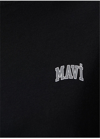 Mavi Bisiklet Yaka Siyah Kadın T-Shirt M1611900-900 MAVİ LOGO TİŞÖRT Siyah_4