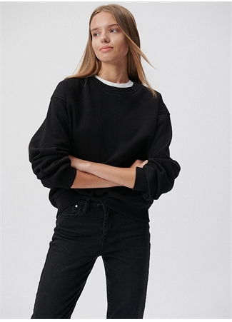 Mavi Siyah Kadın Bisiklet Yaka Oversize Sweatshirt M1610198-900_1