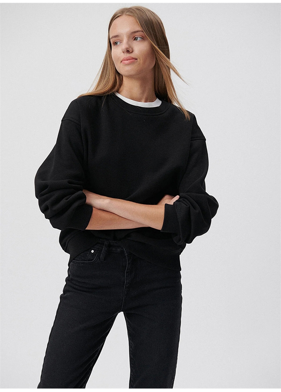 Mavi Siyah Kadın Bisiklet Yaka Oversize Sweatshirt M1610198-900_1