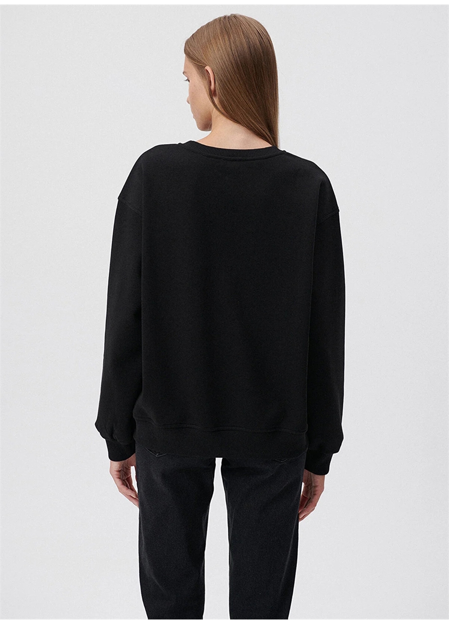 Mavi Siyah Kadın Bisiklet Yaka Oversize Sweatshirt M1610198-900_4