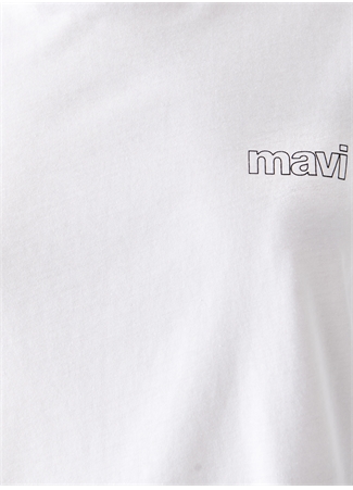 Mavi Bisiklet Yaka Beyaz Kadın T-Shirt M1611309-620 KISA KOLLU PENYE Beyaz_2