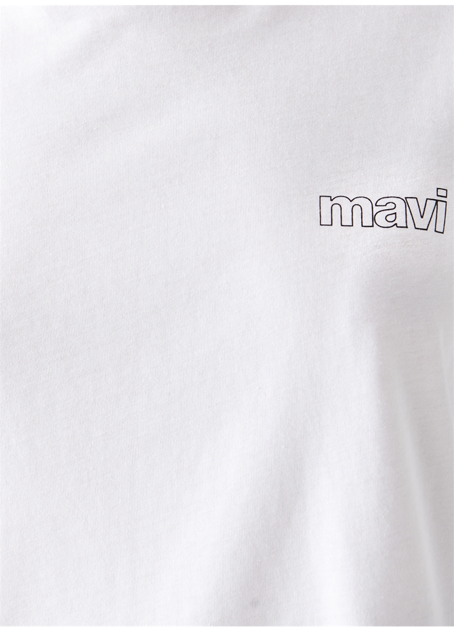 Mavi Bisiklet Yaka Beyaz Kadın T-Shirt M1611309-620 KISA KOLLU PENYE Beyaz_2