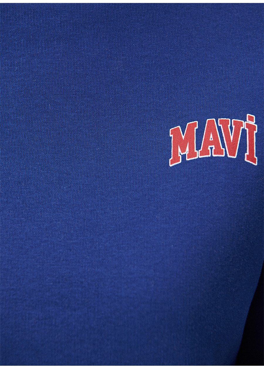 Mavi Bisiklet Yaka Mavi Kadın Sweatshırt M1611601-70722 LOGO KISA SWEATSHIRT_5