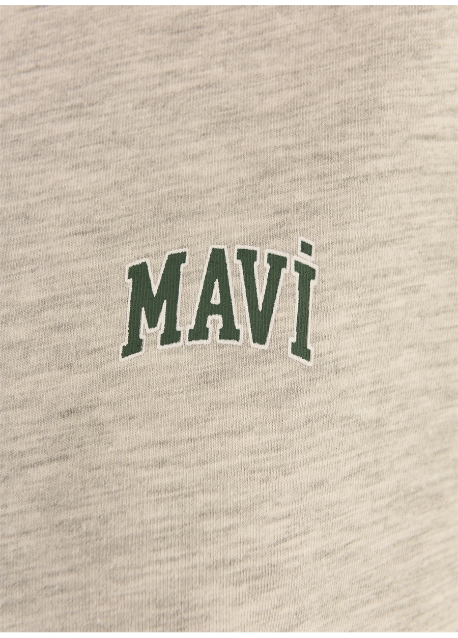 Mavi Bisiklet Yaka Gri Kadın T-Shirt M1611900-85524 MAVİ LOGO TİŞÖRT Bul_2