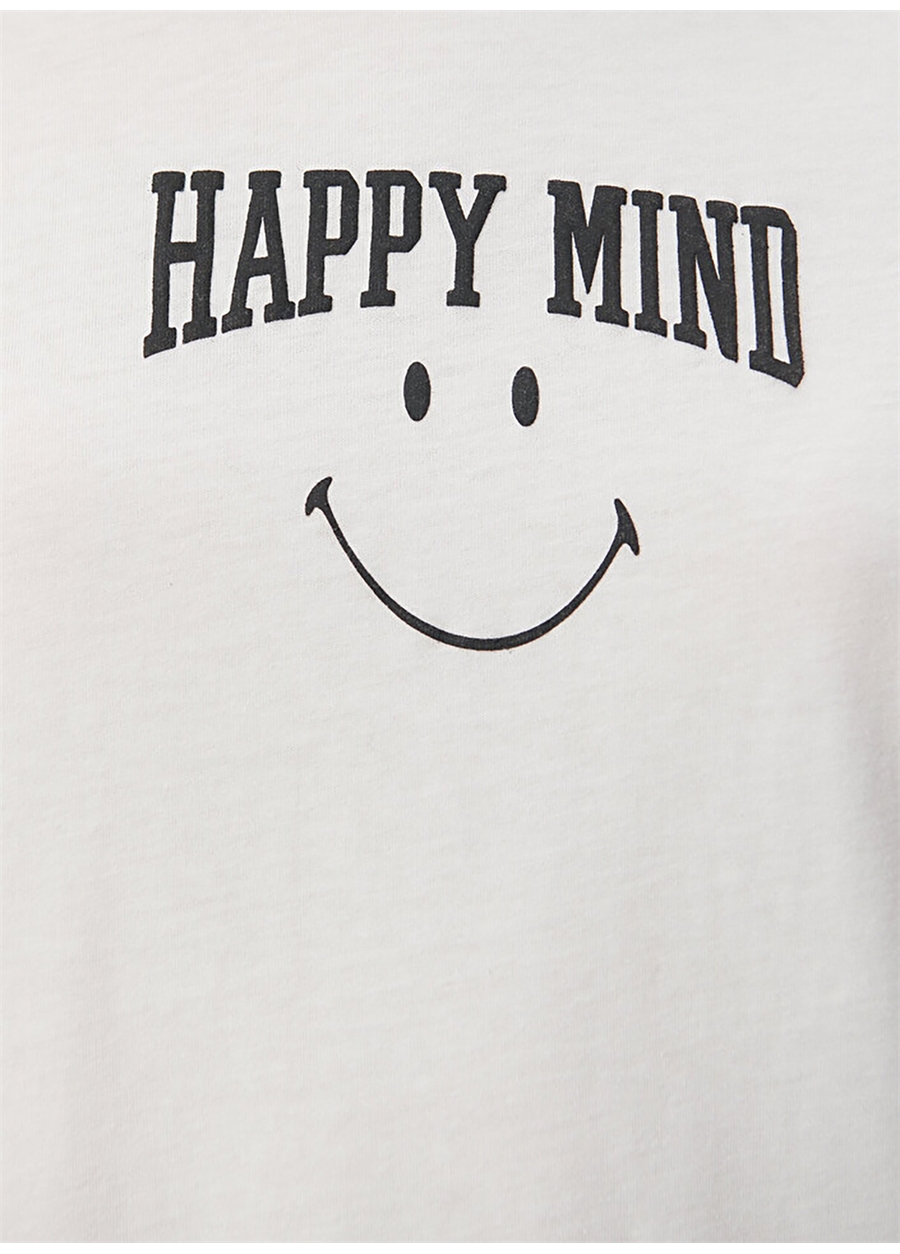 Mavi Bisiklet Yaka Ekru Kadın T-Shirt M1612086-70057 HAPPY MIND BASKILI T_6