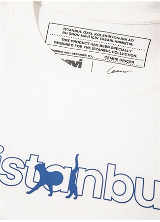 Mavi Bisiklet Yaka Baskılı Ekru Kadın T-Shirt M1612110-70057 İSTANBUL BASKILI TİŞ_6