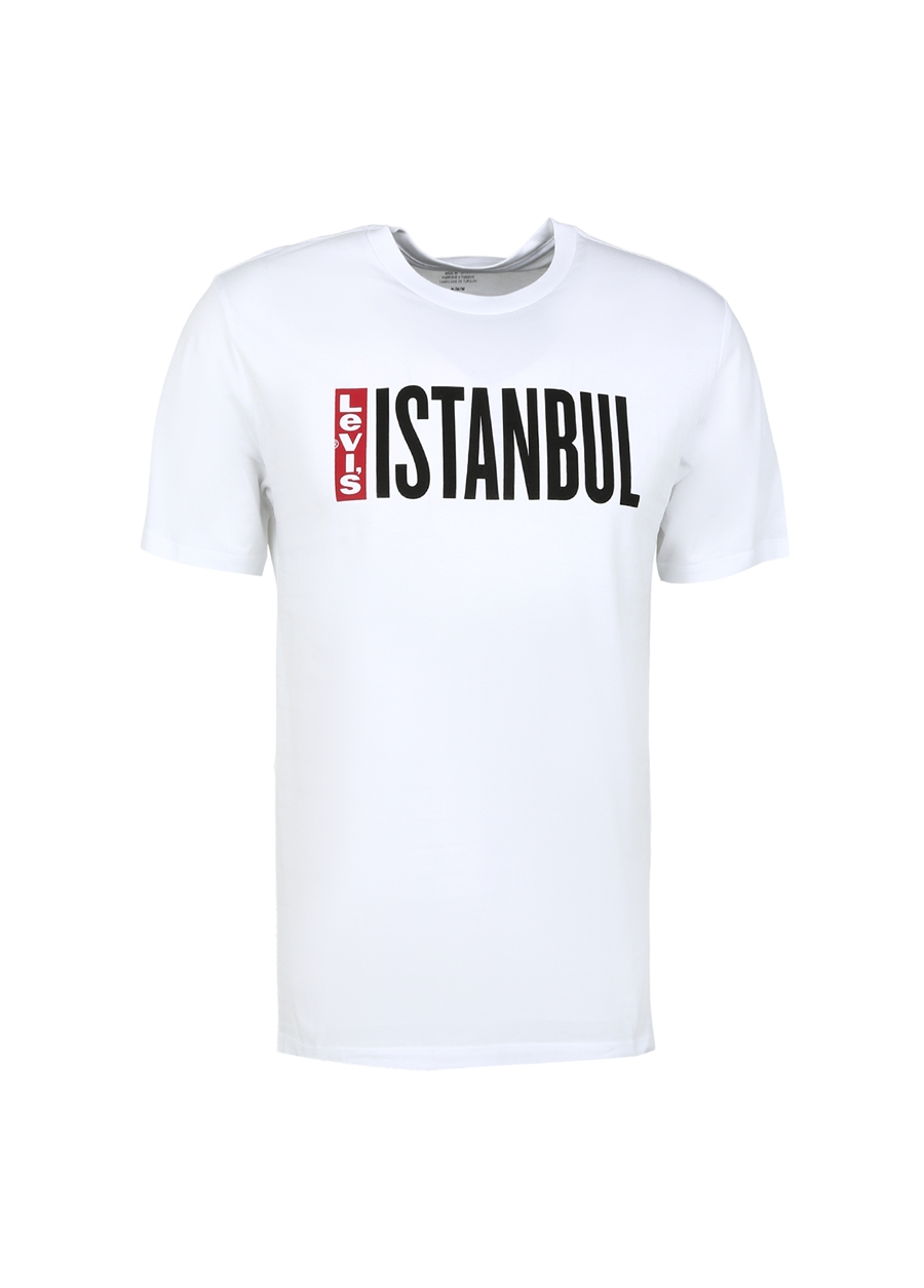 Levis Bisiklet Yaka Baskılı Beyaz Erkek T-Shirt A7747-0000 ISTANBUL CITY TEE LOCAL