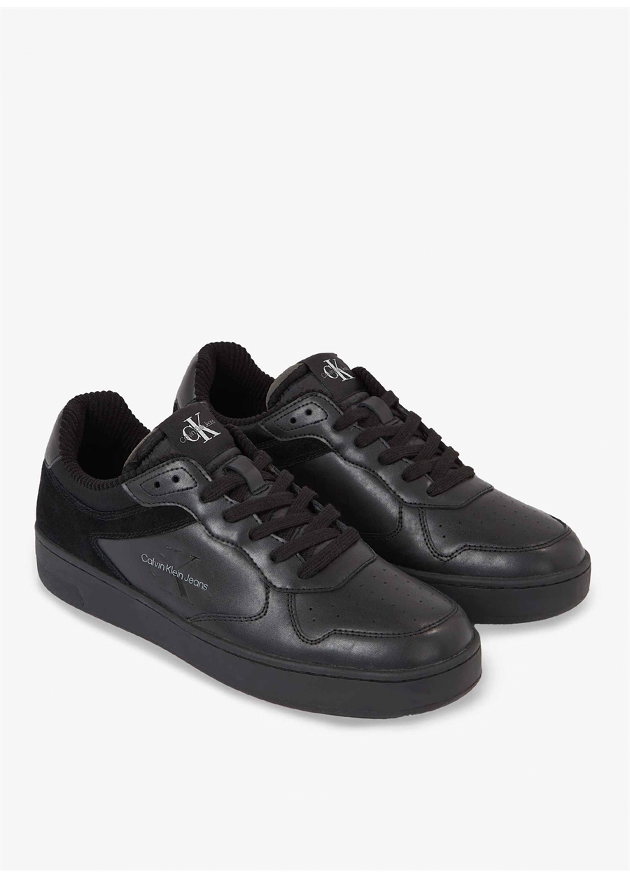 Calvin Klein Siyah Erkek Deri Sneaker BASKET CUPSOLE LOW LACE COR_2