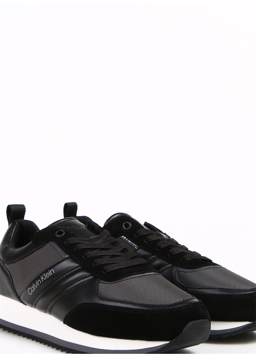 Calvin Klein Siyah Erkek Deri Sneaker LOW TOP LACE UP REPR_4