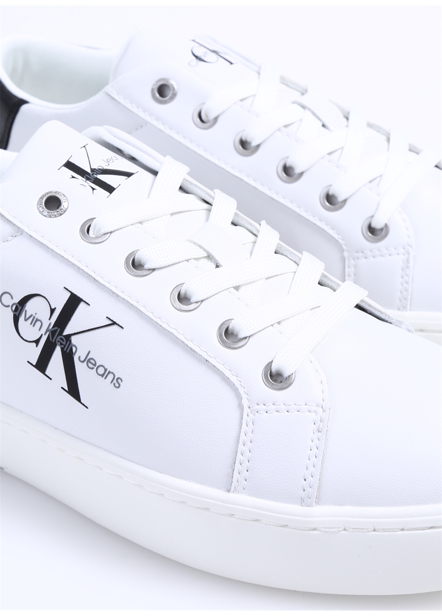 Calvin Klein Beyaz Erkek Deri Sneaker CLASSICCUPLOWLACEUP LTH ML_4