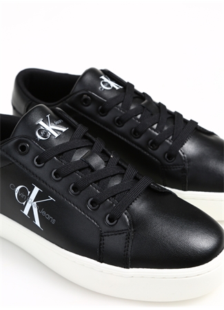 Calvin Klein Siyah Erkek Deri Sneaker CLASSICCUPLOWLACEUP LTH ML_4