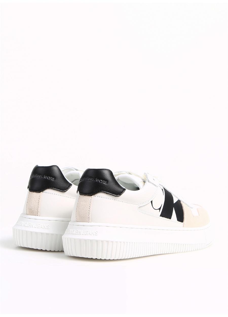 Calvin Klein Bej Erkek Deri Sneaker CHUNKY CUPSOLE LACEUP MIX LTH_1