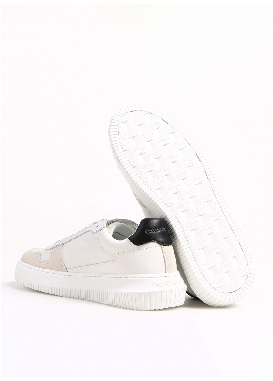 Calvin Klein Bej Erkek Deri Sneaker CHUNKY CUPSOLE LACEUP MIX LTH_3