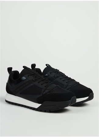 Calvin Klein Siyah Erkek Deri Sneaker TOOTHY RUNNER LOW LACEUP MIX_1