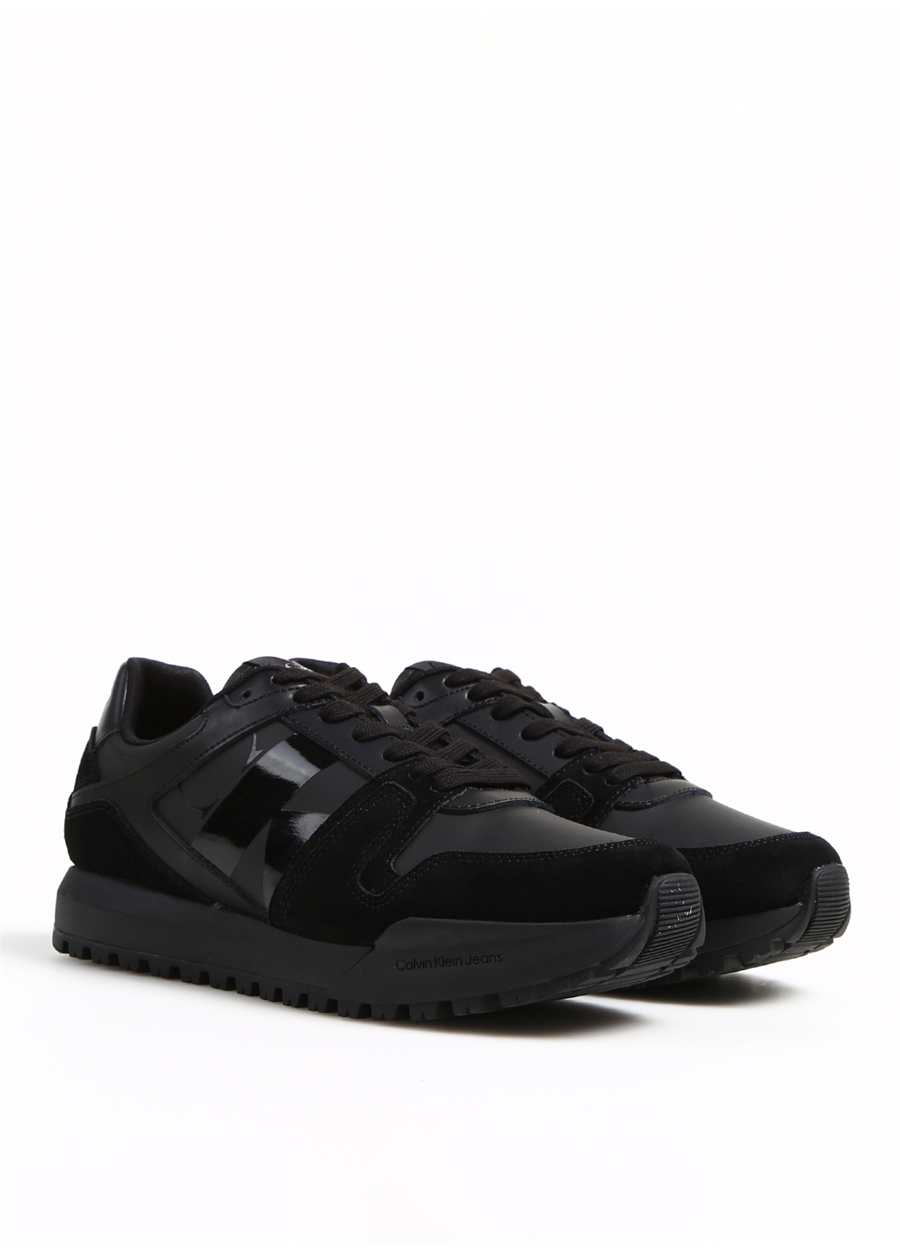 Calvin Klein Siyah Erkek Süet Sneaker TOOTHY RUN LACEUP LOW LTH MIX_1