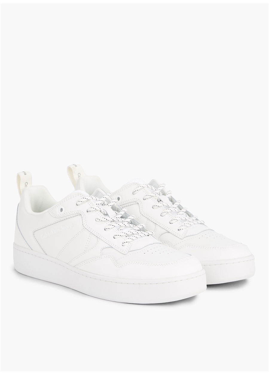 Calvin Klein Beyaz Erkek Deri Sneaker BASKET CUPSOLE LACEUP HIKING_2