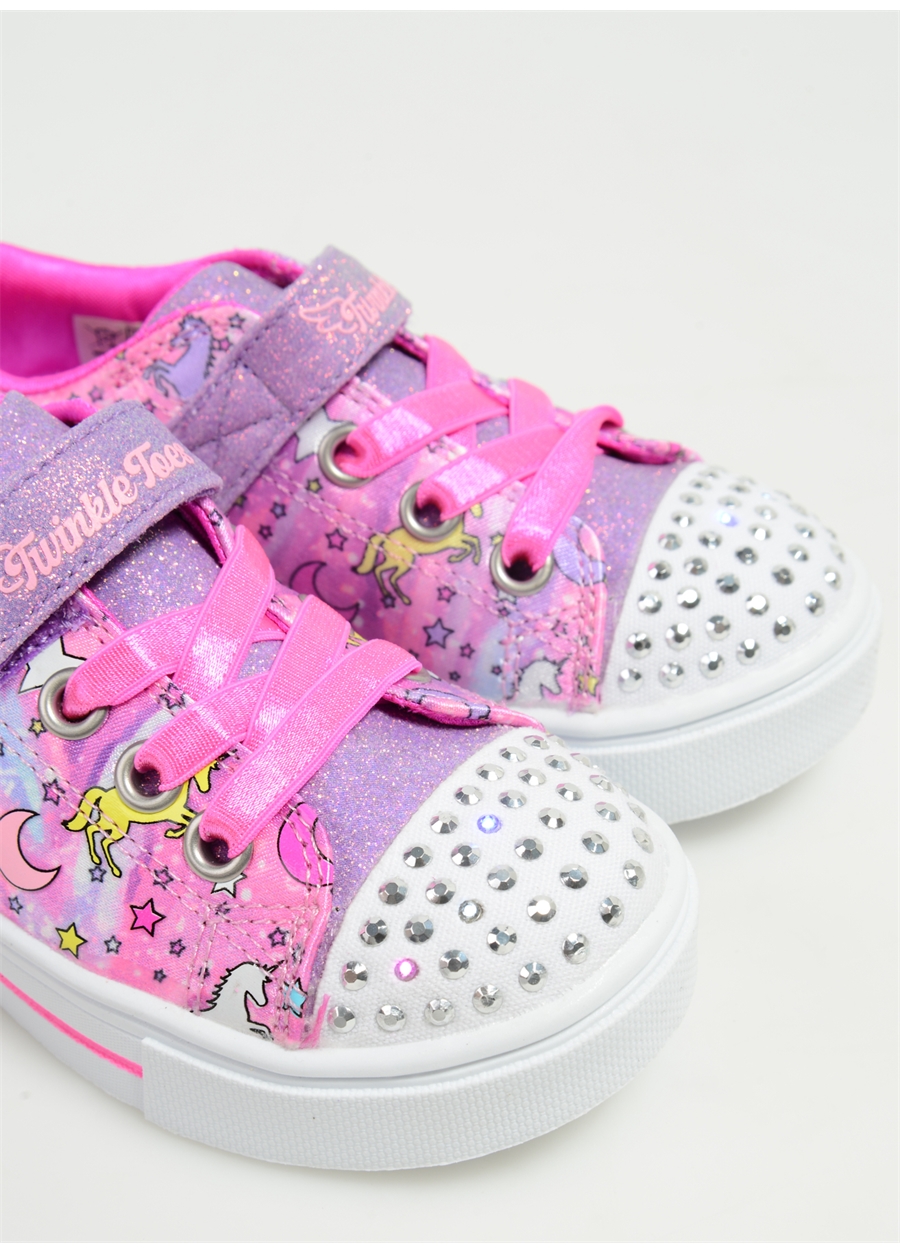 Skechers Pembe - Çok Renkli Bebek Yürüyüş Ayakkabısı 314803N PKMT TWINKLE SPARKS_4