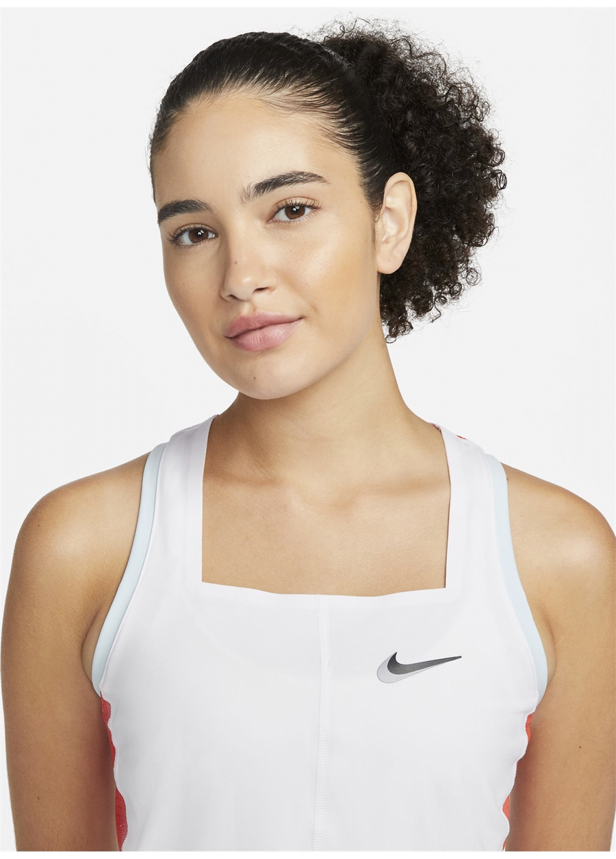 Nike Beyaz Kadın Kare Yaka Atlet DR6795-100 W NKCT DF SLAM TANK NY_1