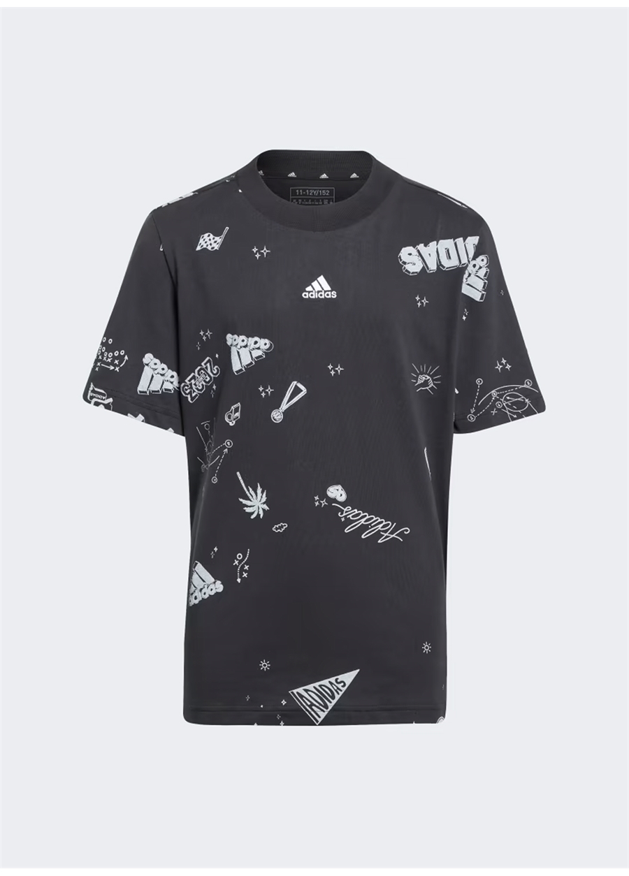 Adidas Siyah Erkek Çocuk Bisiklet Yaka Kısa Kollu Düz T-Shirt IA1563 J BLUV Q3 AOPT_0