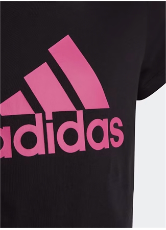 Adidas Siyah Kız Çocuk Bisiklet Yaka Kısa Kollu Düz T-Shirt IC6122 G BL T_2