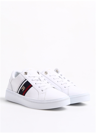 Tommy Hilfiger Beyaz Kadın Deri Sneaker FW0FW07379YBS_1