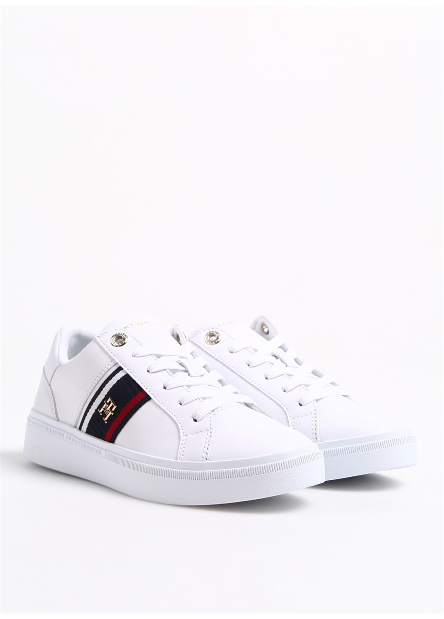 Tommy Hilfiger Beyaz Kadın Deri Sneaker FW0FW07379YBS_1