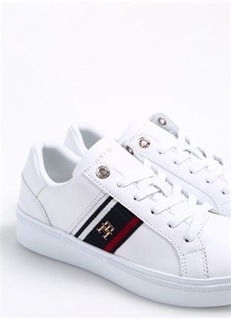 Tommy Hilfiger Beyaz Kadın Deri Sneaker FW0FW07379YBS_4