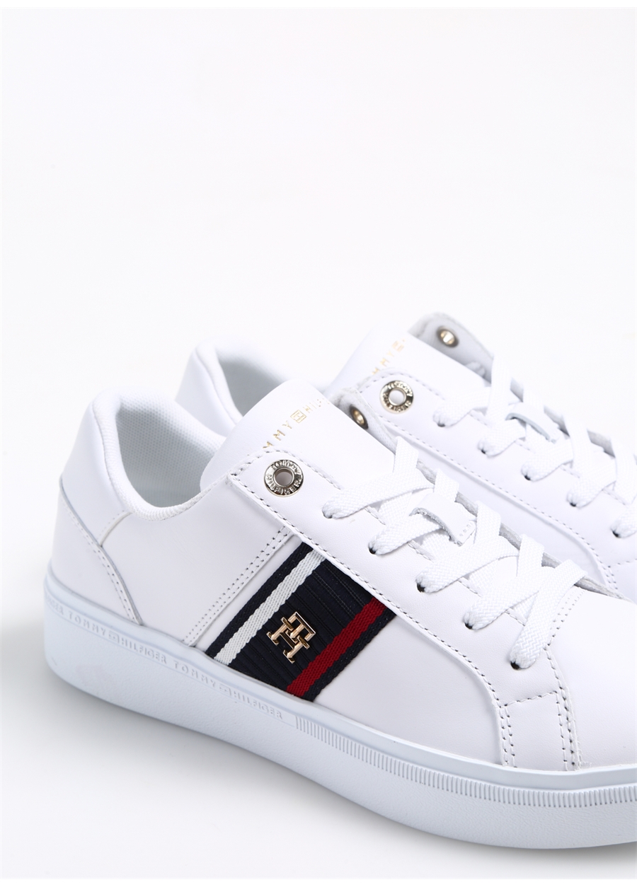 Tommy Hilfiger Beyaz Kadın Deri Sneaker FW0FW07379YBS_4