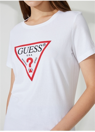 Guess Bisiklet Yaka Beyaz Kadın T-Shirt W1YI1BI3Z14G011_3