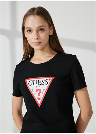 Guess Bisiklet Yaka Siyah Kadın T-Shirt W1YI1BI3Z14JBLK_2