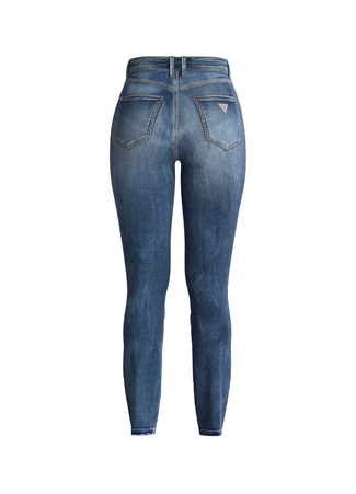 Guess Yüksek Bel Dar Paça Skinny Fit Lacivert Kadın Denim Pantolon W2YA46D4Q02CMD1_1