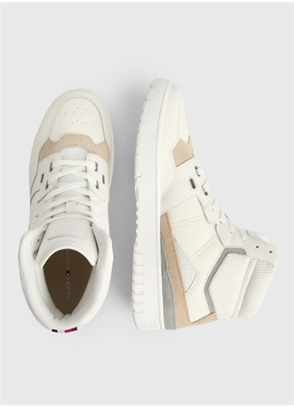 Tommy Hilfiger Bej Erkek Deri Sneaker TH BASKET BETTER MIDCUT LTH MIX_2