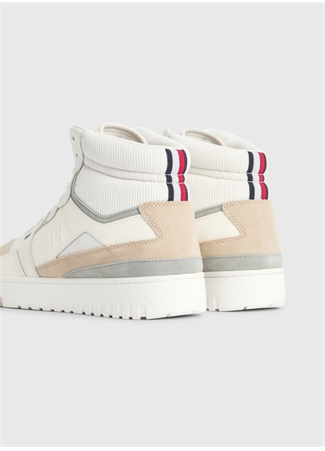 Tommy Hilfiger Bej Erkek Deri Sneaker TH BASKET BETTER MIDCUT LTH MIX_6