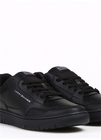 Tommy Hilfiger Siyah Erkek Deri Sneaker TH CORE LEATHER_4