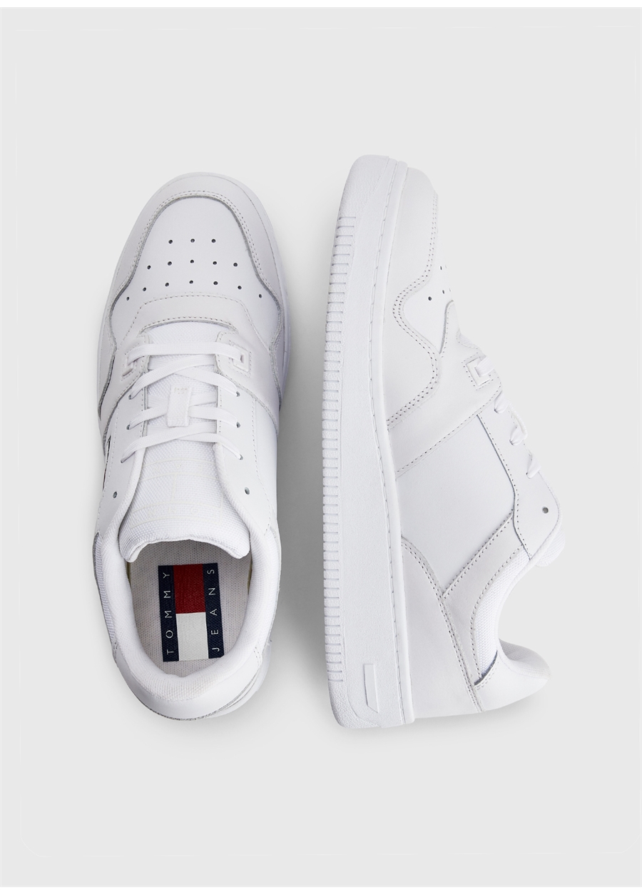 Tommy Hilfiger Beyaz Erkek Deri Sneaker RETRO BASKET ESS_2