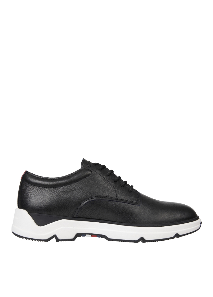 Tommy Hilfiger Siyah Erkek Deri Sneaker PREMIUM TH LEATHER HYBRID SHOE_1