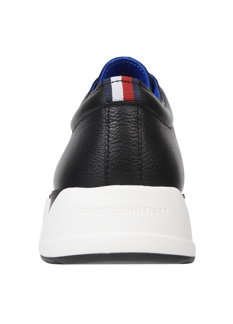 Tommy Hilfiger Siyah Erkek Deri Sneaker PREMIUM TH LEATHER HYBRID SHOE_4