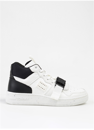 Tommy Hilfiger Beyaz Erkek Deri Sneaker TJM BASKET LEATHER BUCKLE MID