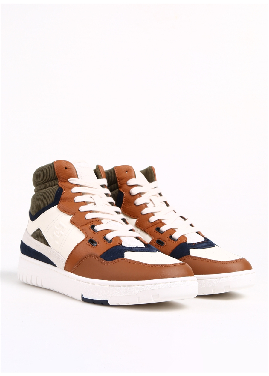 Tommy Hilfiger Kahve Erkek Deri Sneaker TH BASKET BETTER MIDCUT LTH MIX_1