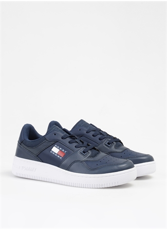 Tommy Hilfiger Mavi Erkek Deri Sneaker RETRO BASKET ESS_1