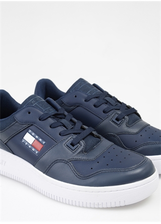 Tommy Hilfiger Mavi Erkek Deri Sneaker RETRO BASKET ESS_4