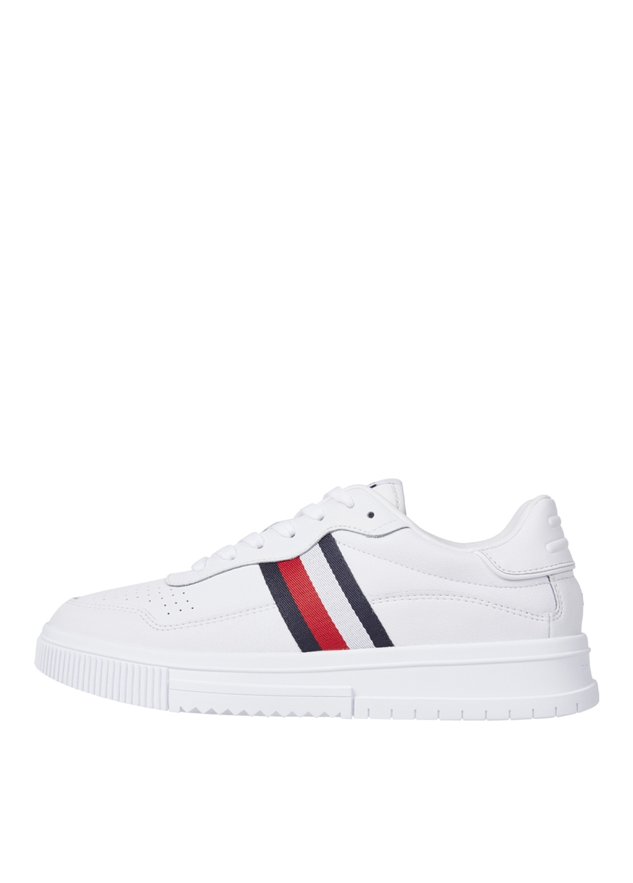 Tommy Hilfiger Beyaz Erkek Deri Sneaker SUPERCUP LEATHER STRIPES_0