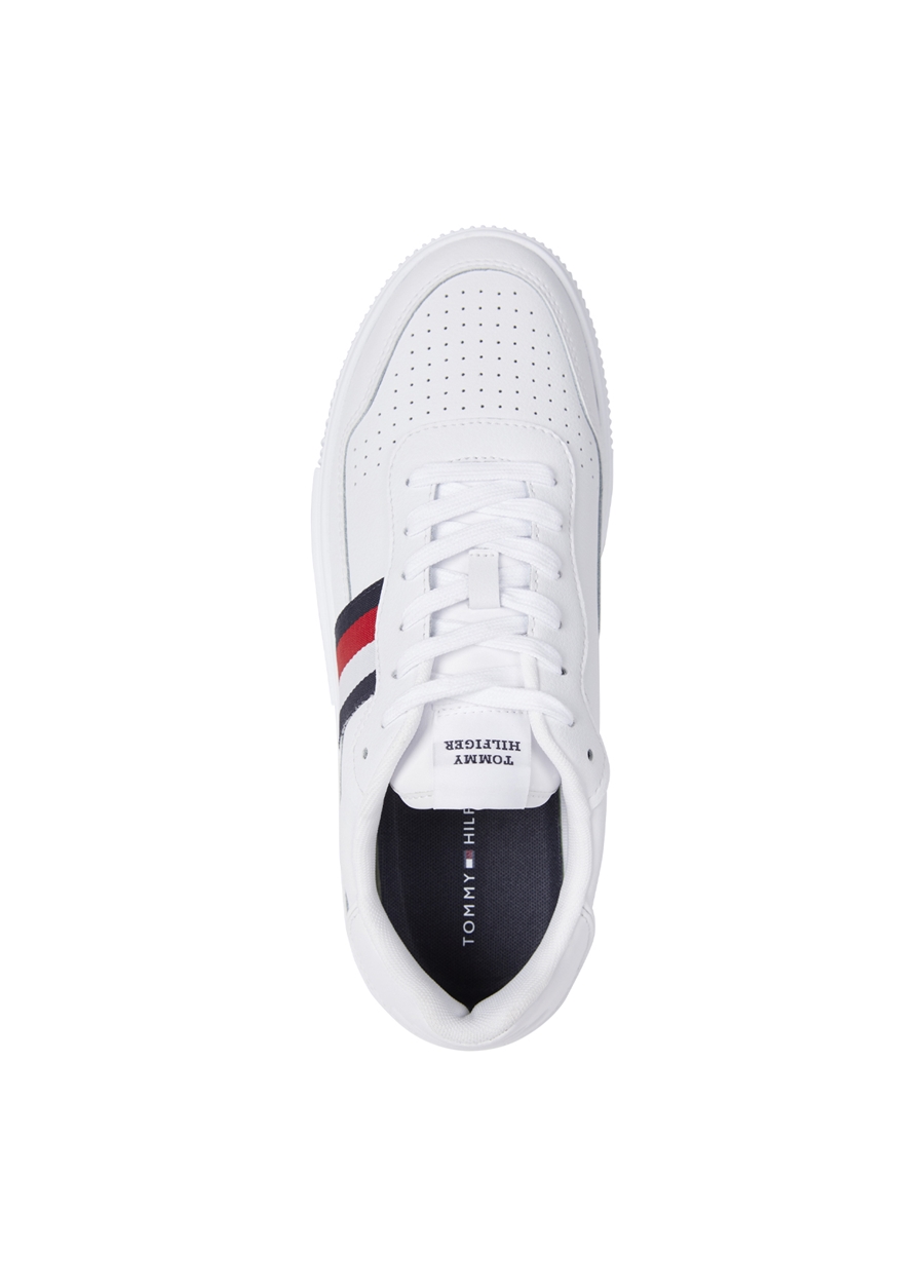 Tommy Hilfiger Beyaz Erkek Deri Sneaker SUPERCUP LEATHER STRIPES_4