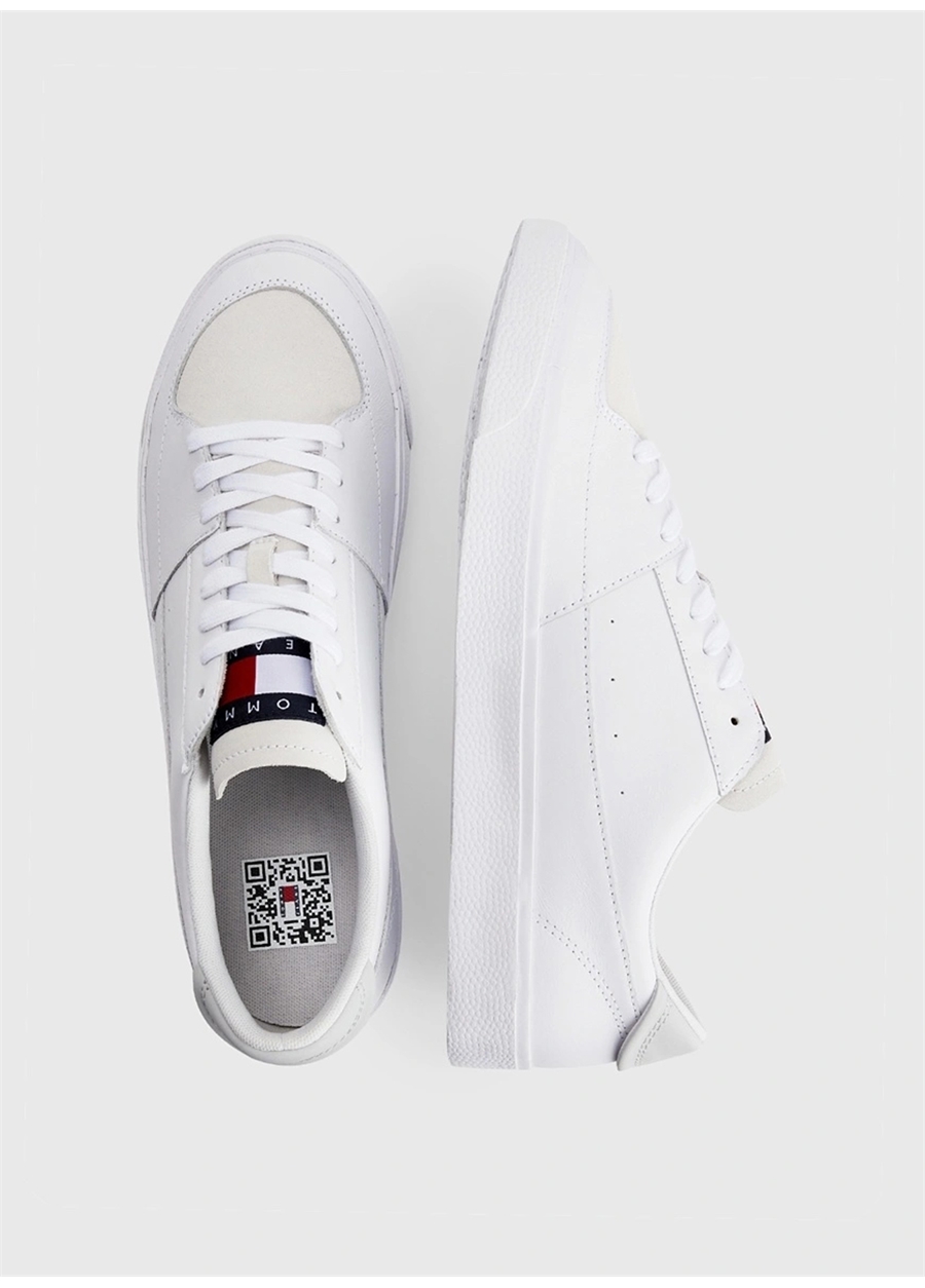 Tommy Hilfiger Beyaz Erkek Deri Sneaker VULCANIZED ESS_2