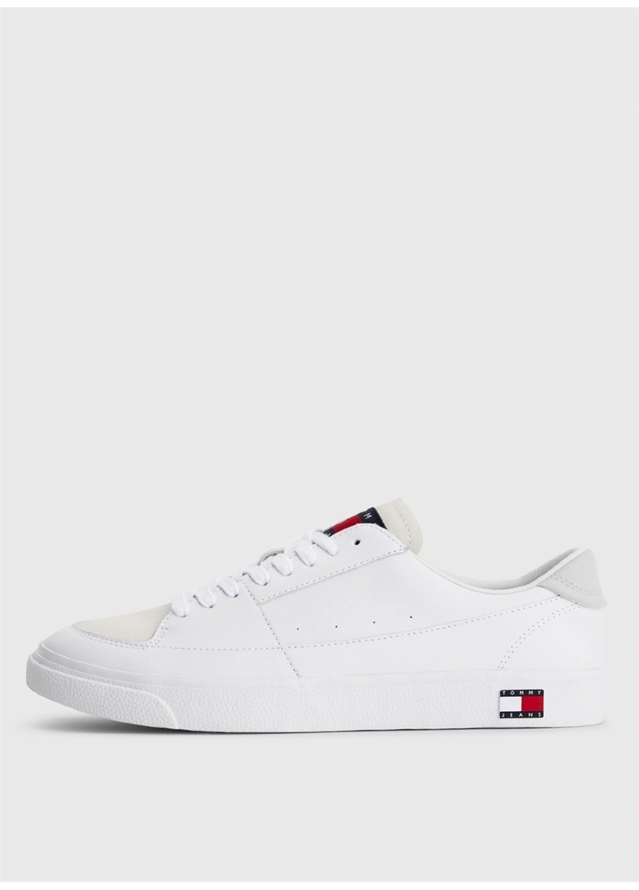 Tommy Hilfiger Beyaz Erkek Deri Sneaker VULCANIZED ESS_3