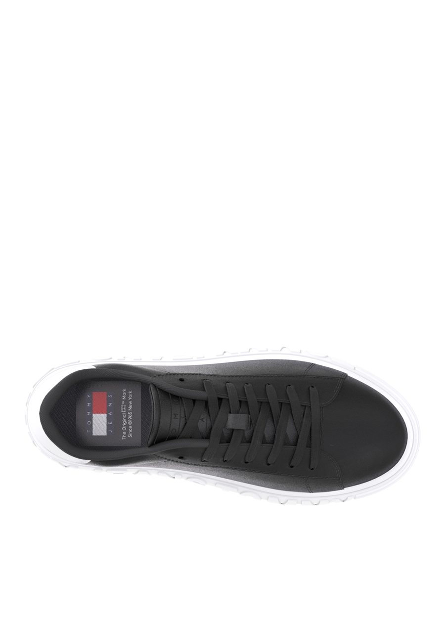 Tommy Hilfiger Siyah Erkek Deri Sneaker LEATHER OUTSOLE_6