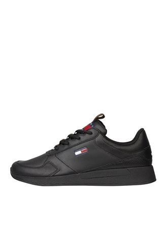 Tommy Hilfiger Siyah Erkek Deri Sneaker FLEXI RUNNER